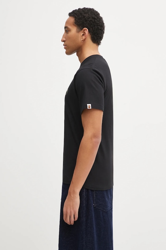 A Bathing Ape t-shirt bawełniany 1st Camo College 1L30110012 czarny AW25