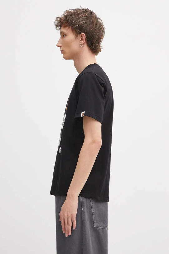 A Bathing Ape t-shirt bawełniany 1st Camo Milo On APE 2L30110005 czarny AW25