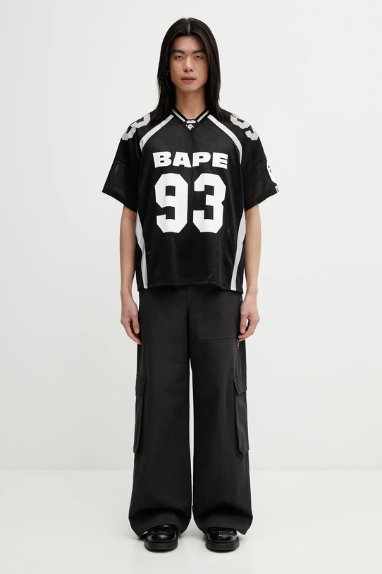 A Bathing Ape t-shirt Line Camo Jacquard 001CSL801312M czarny