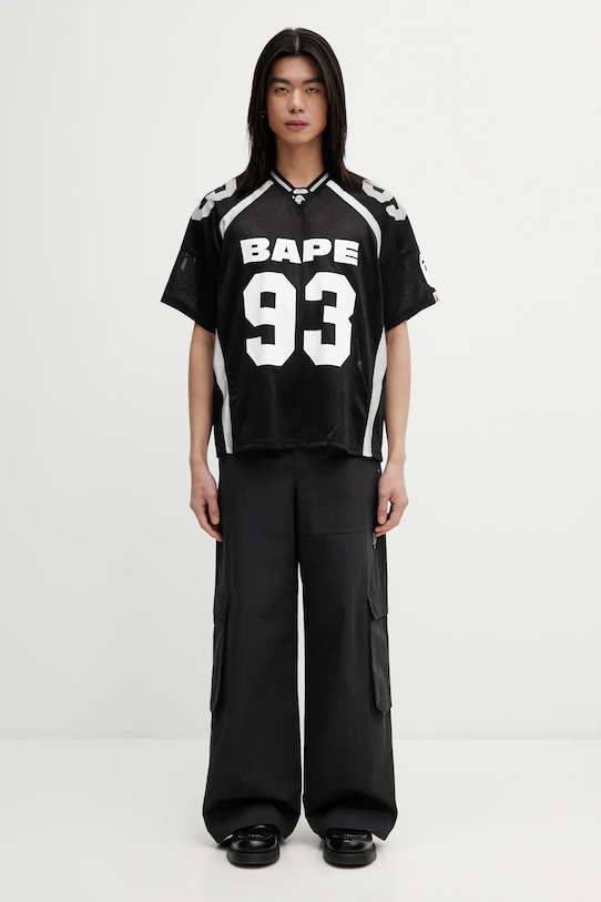 Majica kratkih rukava A Bathing Ape Line Camo Jacquard 001CSL801312M crna