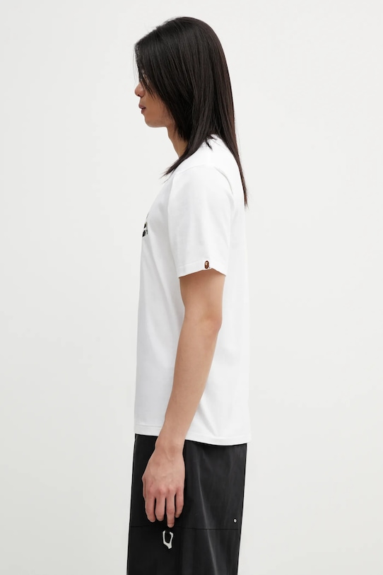 Pamučna majica A Bathing Ape ABC Camo College 001TEL801005M bijela AW25