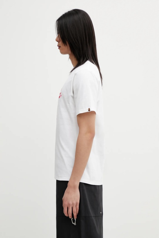 A Bathing Ape t-shirt bawełniany ABC Camo College 001TEL801005M biały AW25