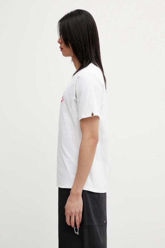 Pamučna majica A Bathing Ape ABC Camo College 001TEL801005M bijela AW25