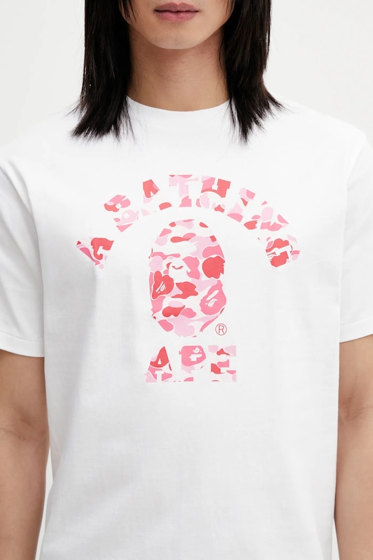 Pamučna majica A Bathing Ape ABC Camo College bijela 001TEL801005M