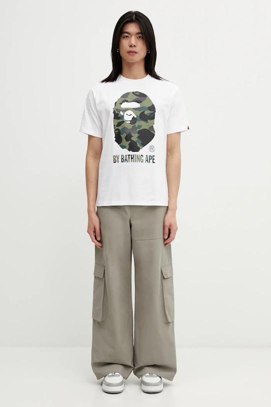 Pamučna majica A Bathing Ape 1st Camo 001TEL801013M bijela