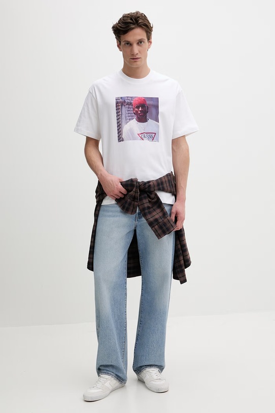 Pamučna majica Guess Jeans M5BI3G.K8FQ4 bijela AW25