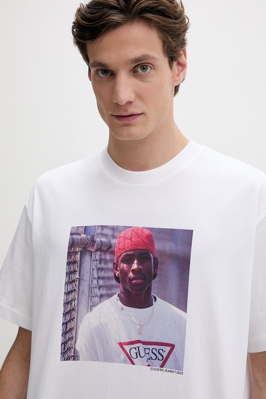 Pamučna majica Guess Jeans bijela M5BI3G.K8FQ4
