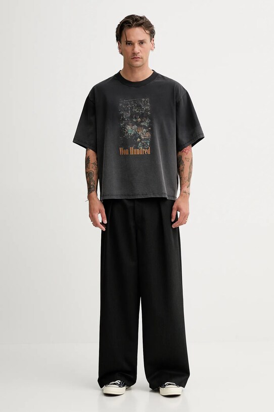 Won Hundred tricou din bumbac gri 3767.12071