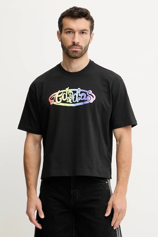 adidas Originals tricou Pride x Jeremy Scott print negru JY2011