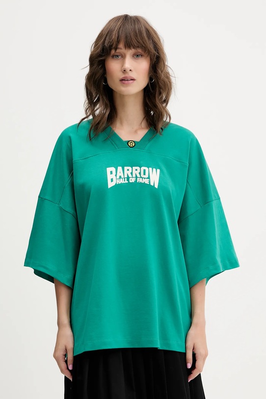 Barrow t-shirt bawełniany nadruk zielony F5BWUATH044