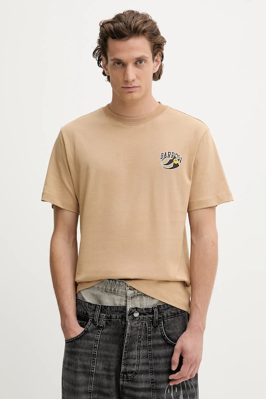 Barrow t-shirt bawełniany F5BWUATH053 zielony AW25