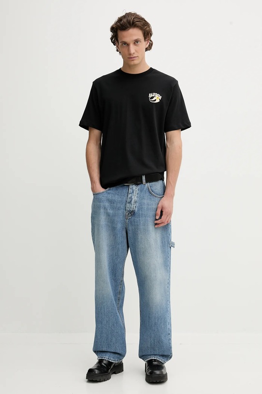 Barrow t-shirt bawełniany F5BWUATH053 czarny AW25