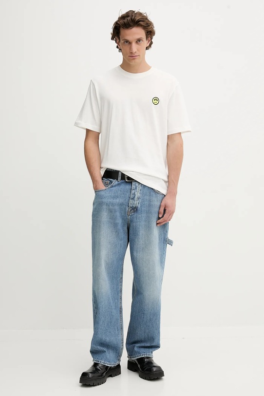 Barrow t-shirt bawełniany F5BWUATH059 beżowy AW25