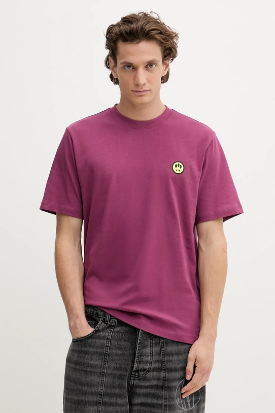 Odzież Barrow t-shirt bawełniany F5BWUATH059 fioletowy