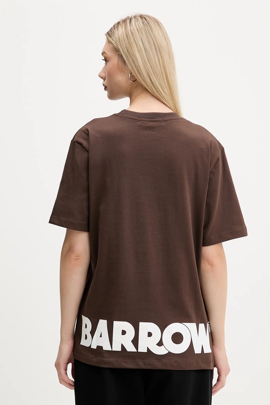 Odzież Barrow t-shirt bawełniany F5BWUATH059 brązowy