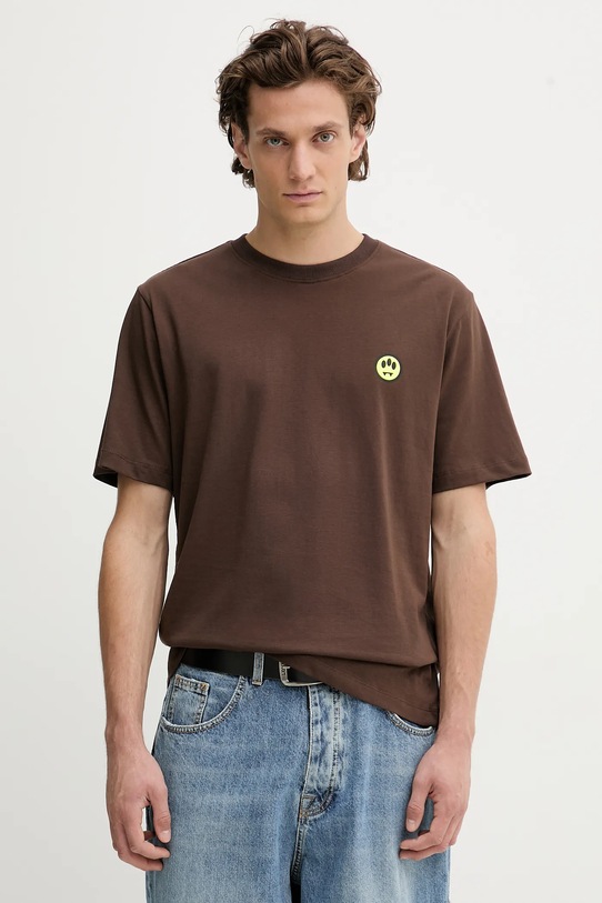 Odzież Barrow t-shirt bawełniany F5BWUATH059 brązowy