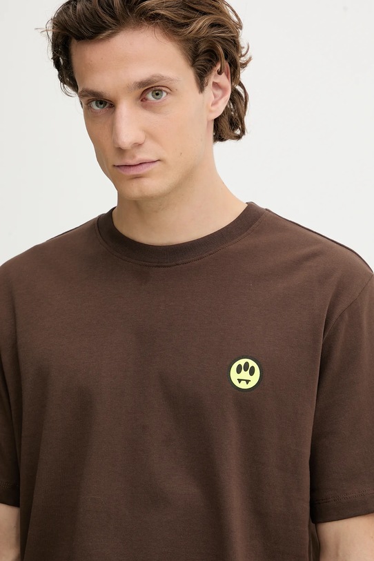 Barrow t-shirt bawełniany brązowy F5BWUATH059