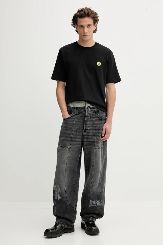 Barrow t-shirt bawełniany F5BWUATH059 czarny AW25