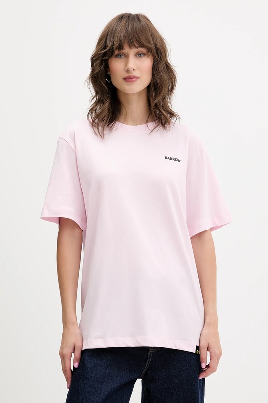 Barrow t-shirt bawełniany bawełna różowy F5BWUATH070