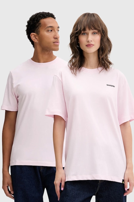 Βαμβακερό μπλουζάκι Barrow βαμβάκι ροζ F5BWUATH070