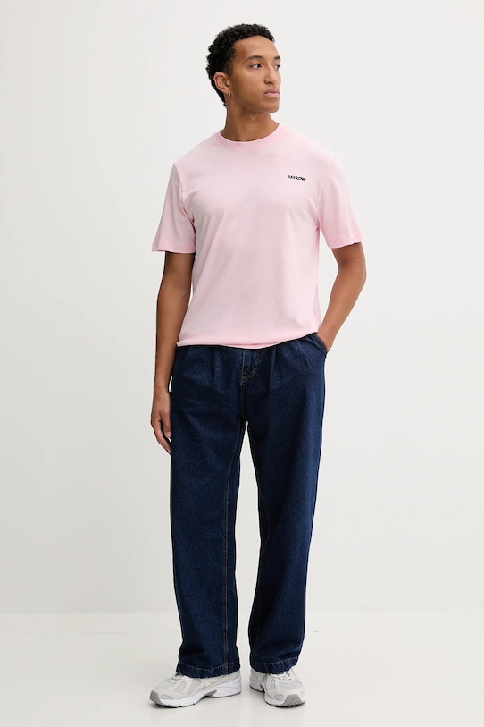 Barrow t-shirt bawełniany F5BWUATH070 różowy AW25