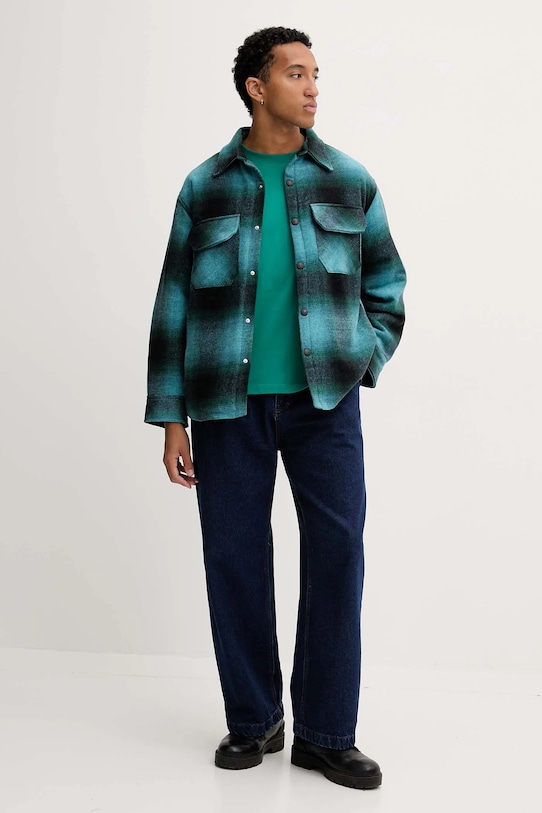 Barrow t-shirt bawełniany F5BWUATH070 zielony AW25