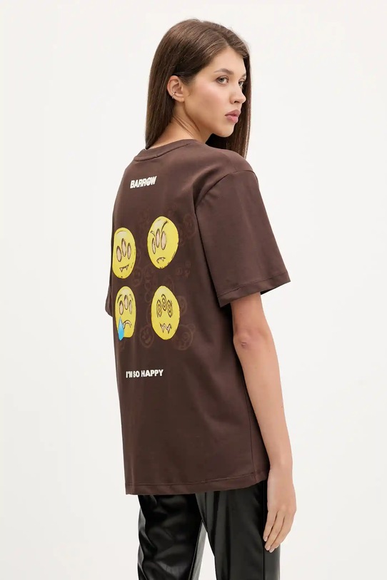 Oblečení Bavlněné tričko Barrow F5BWUATH085 hnědá