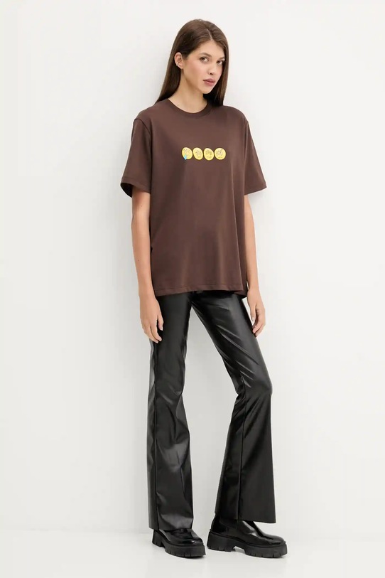 Bavlněné tričko Barrow F5BWUATH085 hnědá