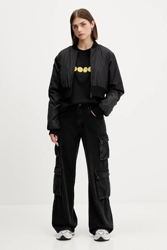 Βαμβακερό μπλουζάκι Barrow F5BWUATH085 μαύρο