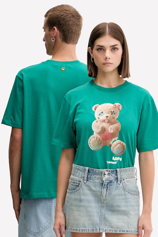 Barrow t-shirt in cotone regolare turchese F5BWUATH118