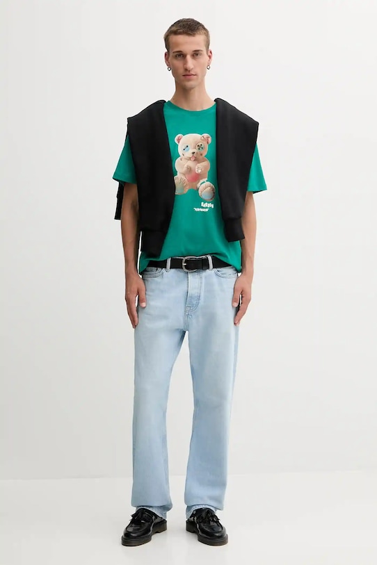 Barrow t-shirt in cotone turchese F5BWUATH118