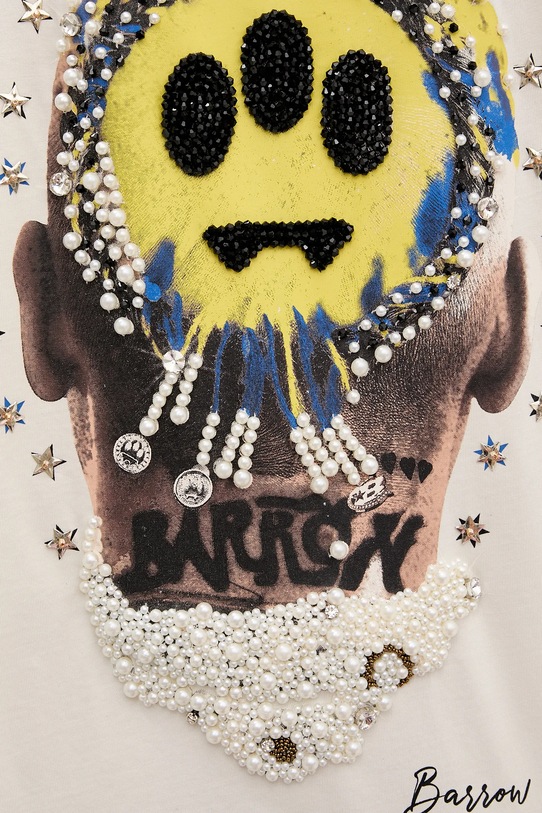Barrow t-shirt bawełniany F5BWUATH124 beżowy