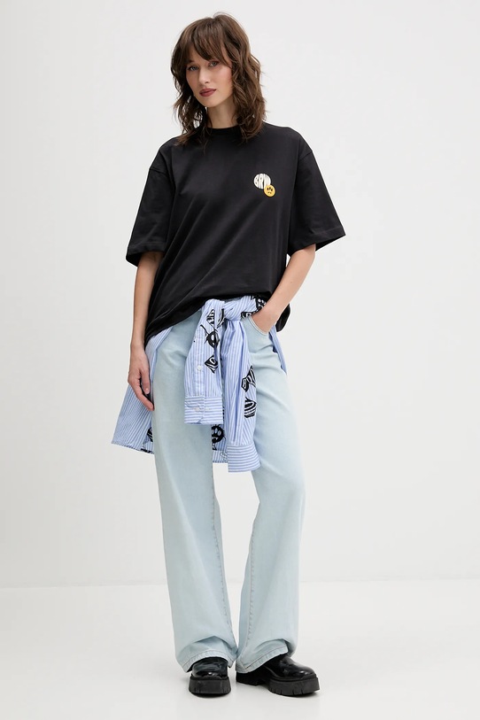 Barrow t-shirt bawełniany F5BWUATH124 czarny AW25