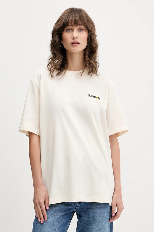 Odzież Barrow t-shirt bawełniany F5BWUATH127 beżowy