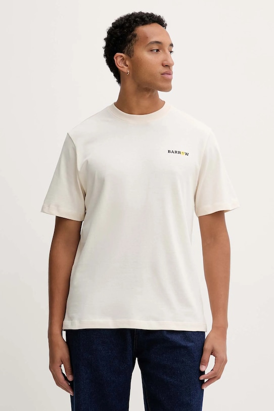 Хлопковая футболка Barrow бежевый F5BWUATH127