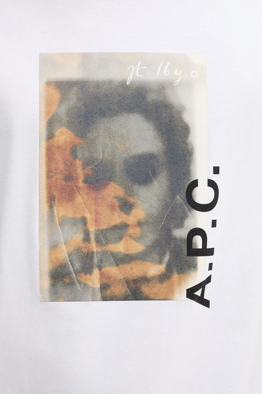 A.P.C. t-shirt bawełniany t-shirt jean portrait - gots COGYK.M26549 biały