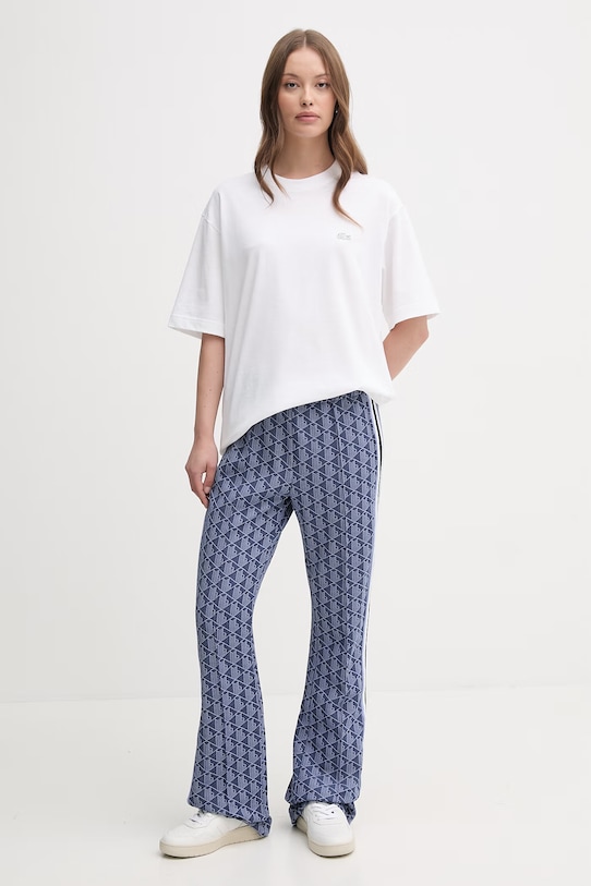 Oblečenie Bavlnené tričko Lacoste TH7744 biela