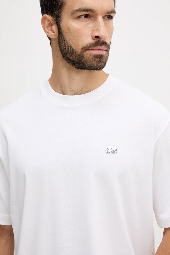Памучна тениска Lacoste бял TH7744