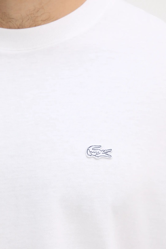 Памучна тениска Lacoste TH7744 бял