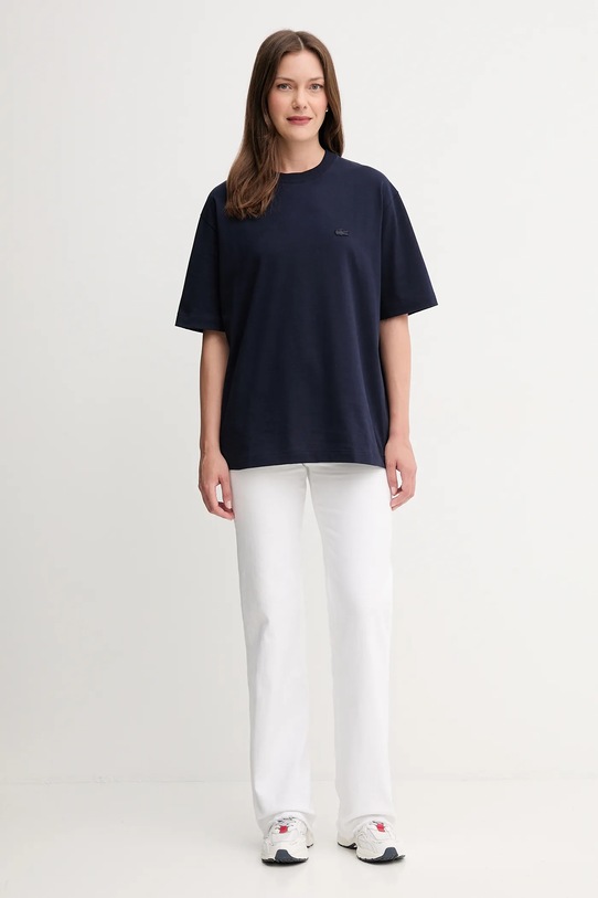 Lacoste tricou din bumbac TH7744 bleumarin