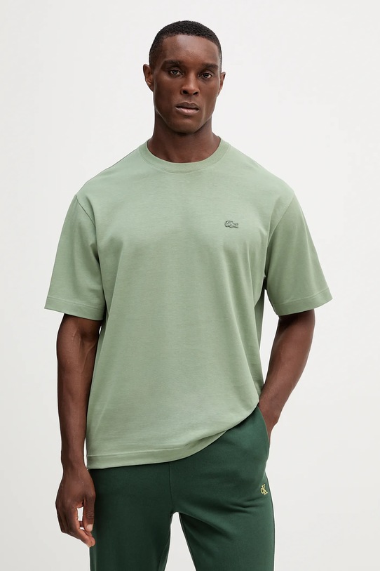 Lacoste t-shirt bawełniany bawełna zielony TH7744