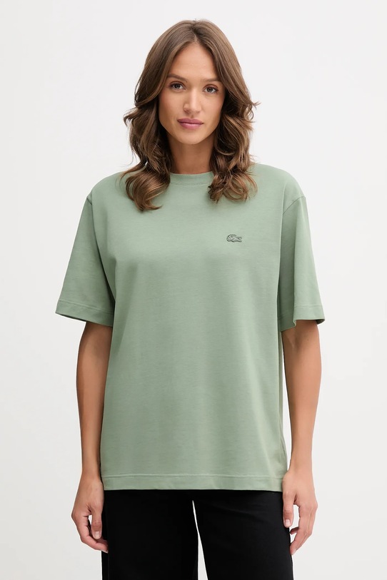 Lacoste t-shirt bawełniany TH7744 zielony AW25