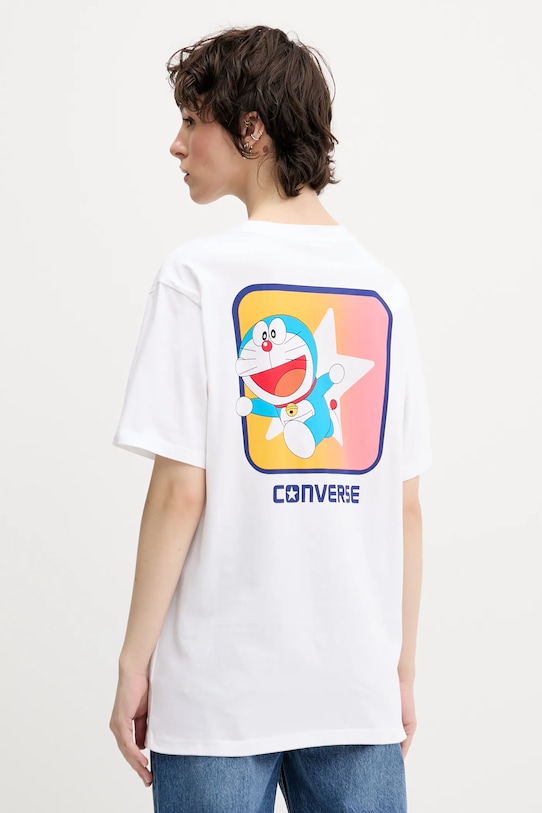 Converse t-shirt bawełniany X DORAEMON GRAPHIC 10028893.A01 biały AW25