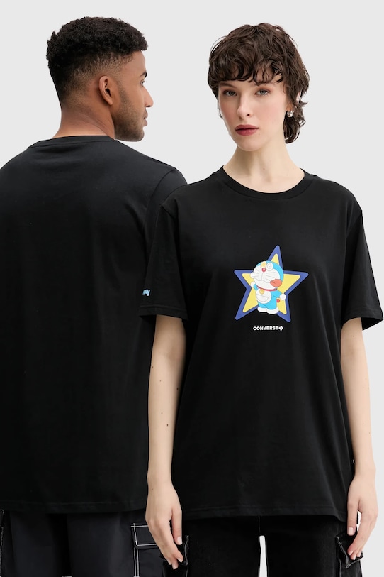Converse tricou din bumbac X DORAEMON GRAPHIC print negru 10028894.A01