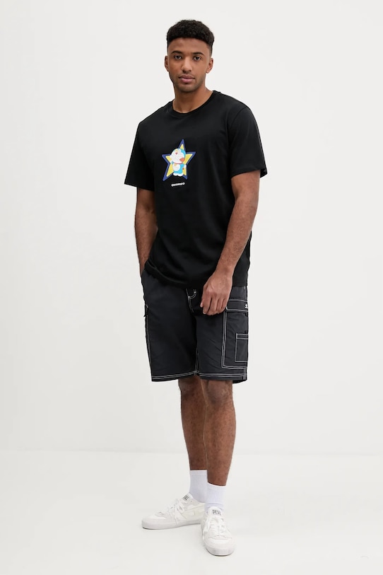 Converse tricou din bumbac X DORAEMON GRAPHIC 10028894.A01 negru AW25