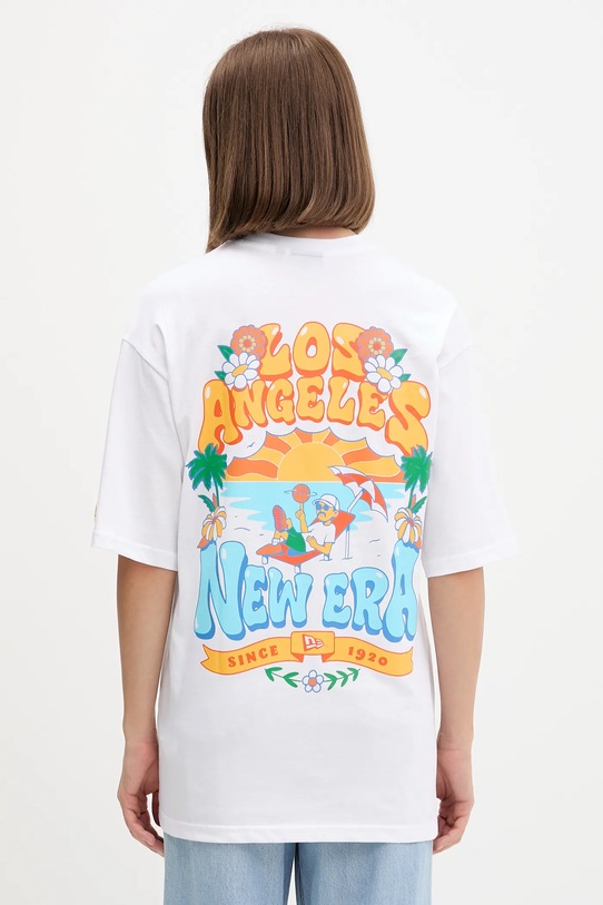 New Era t-shirt bawełniany 60684402 biały AW25