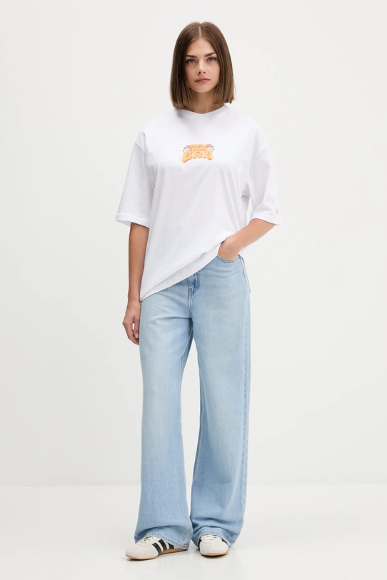 New Era t-shirt bawełniany biały 60684402