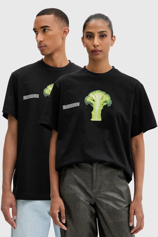 Pangaia t-shirt bawełniany nadruk czarny 10002603