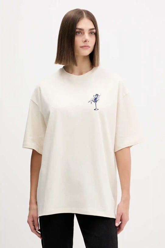 Хлопковая футболка Kaotiko бежевый AR022.01S.G002