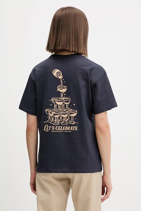 Kaotiko t-shirt bawełniany nadruk granatowy AR020.01.G002